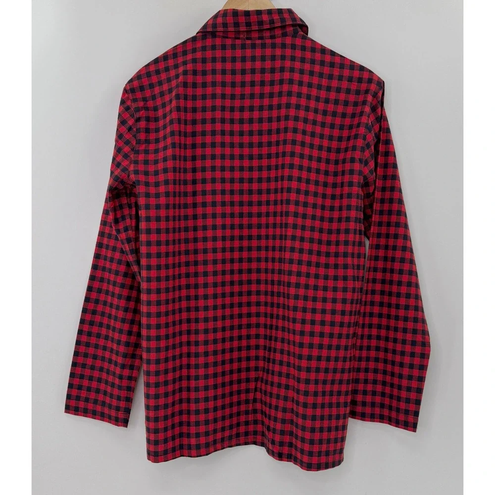 NWT J.Crew Men's Red & Blue Plaid‎ Long Sleeve Button-Up Pajama Shirt Sz Sm